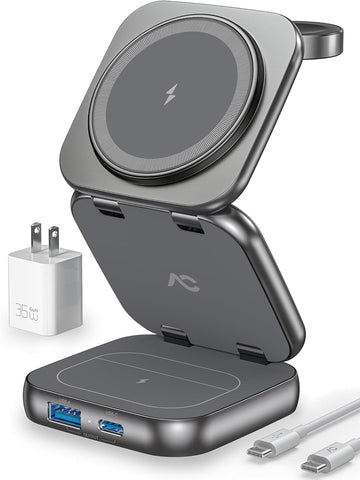 AC ISLAND Folding 5-in-1 Wireless Charger for Magsafe - iPhone, Apple Watch, Airpods